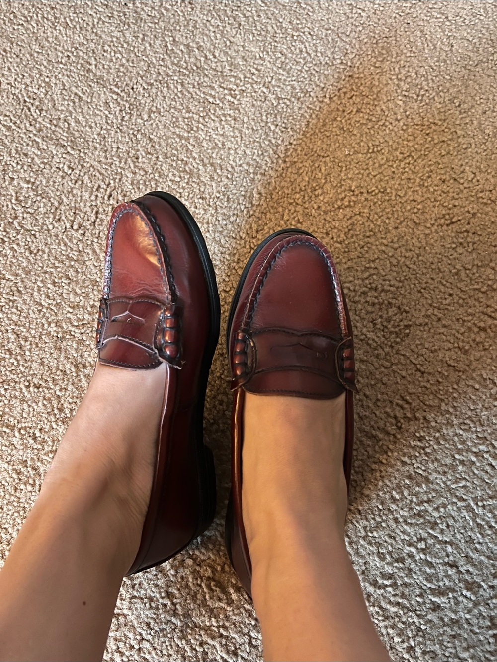 G.H. Bass & Co. Women's Burgundy Leather Penny Loafers